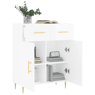 vidaXL Sideboard High Gloss White 69.5x34x90 cm Engineered Wood - GIANT LOBELIA