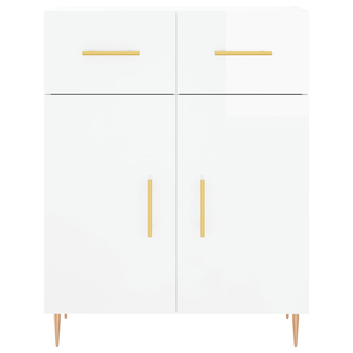 Sideboard High Gloss White 69.5x34x90 cm Engineered Wood - Giant Lobelia