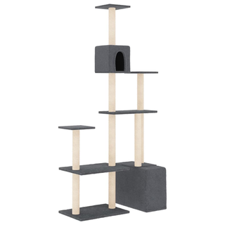 Cat Tree with Sisal Scratching Posts Dark Grey 180 cm - Giant Lobelia