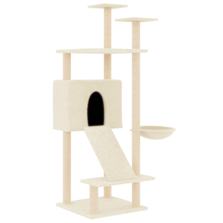 Cat Tree with Sisal Scratching Posts Cream 153 cm - Giant Lobelia