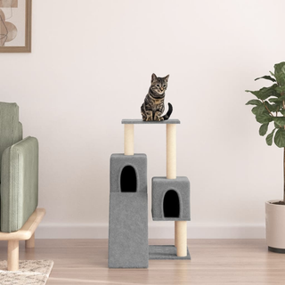 Cat Tree with Sisal Scratching Posts Light Grey 82 cm - Giant Lobelia