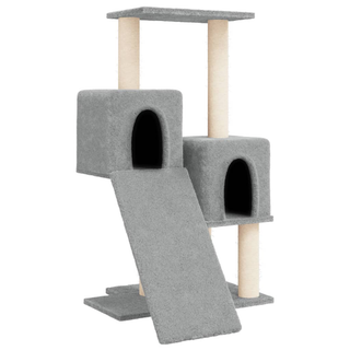 Cat Tree with Sisal Scratching Posts Light Grey 82 cm - Giant Lobelia