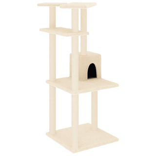 Cat Tree with Sisal Scratching Posts Cream 123 cm - Giant Lobelia