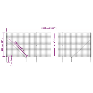 Wire Mesh Fence with Spike Anchors Green 1.6x25 m - Giant Lobelia