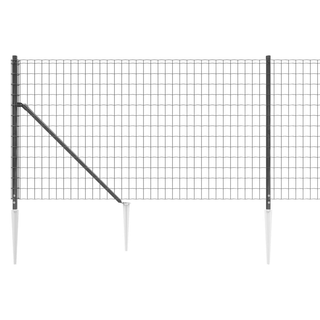 Wire Mesh Fence with Spike Anchors Anthracite 1x25 m - Giant Lobelia