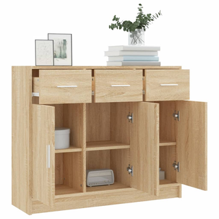 Sideboard Sonoma Oak 91x28x75 cm Engineered Wood - Giant Lobelia