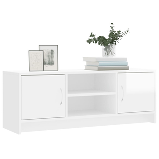 vidaXL TV Cabinet High Gloss White 102x30x37.5 cm Engineered Wood - Giant Lobelia