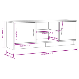 vidaXL TV Cabinet High Gloss White 102x30x37.5 cm Engineered Wood - Giant Lobelia