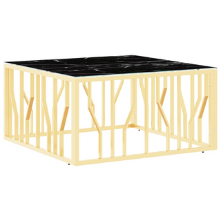 vidaXL Coffee Table Gold 80x80x40 cm Stainless Steel and Glass - Giant Lobelia