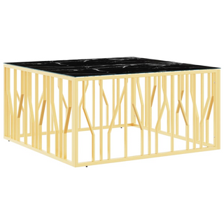 vidaXL Coffee Table Gold 100x100x50 cm Stainless Steel and Glass - Giant Lobelia