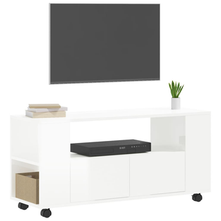 vidaXL TV Cabinet High Gloss White 102x34.5x43 cm Engineered Wood - Giant Lobelia