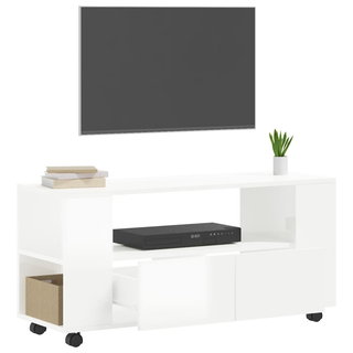 vidaXL TV Cabinet High Gloss White 102x34.5x43 cm Engineered Wood - Giant Lobelia