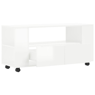 vidaXL TV Cabinet High Gloss White 102x34.5x43 cm Engineered Wood - Giant Lobelia