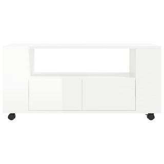 vidaXL TV Cabinet High Gloss White 102x34.5x43 cm Engineered Wood - Giant Lobelia