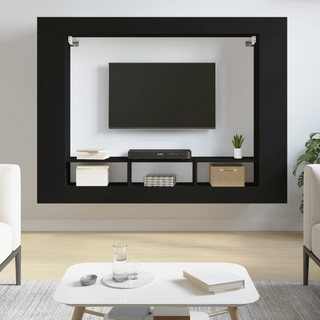 TV Cabinet Black 152x22x113 cm Engineered Wood - Giant Lobelia