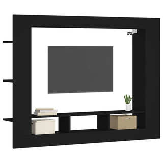 TV Cabinet Black 152x22x113 cm Engineered Wood - Giant Lobelia