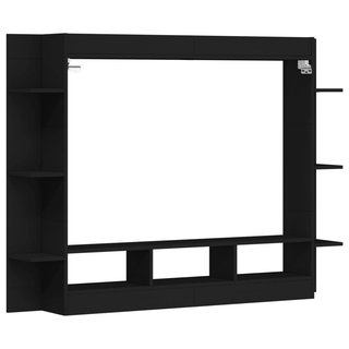 TV Cabinet Black 152x22x113 cm Engineered Wood - Giant Lobelia