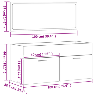 Bathroom Cabinet with Mirror High Gloss White Engineered Wood - Giant Lobelia