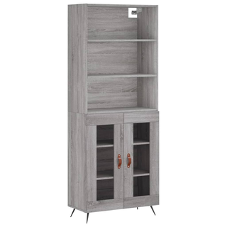 vidaXL Highboard Grey Sonoma 69.5x34x180 cm Engineered Wood - Giant Lobelia