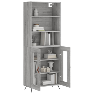 vidaXL Highboard Grey Sonoma 69.5x34x180 cm Engineered Wood - Giant Lobelia