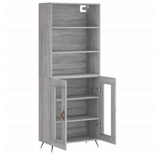 vidaXL Highboard Grey Sonoma 69.5x34x180 cm Engineered Wood - Giant Lobelia