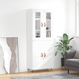 vidaXL Highboard High Gloss White 69.5x34x180 cm Engineered Wood - Giant Lobelia