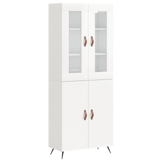 vidaXL Highboard High Gloss White 69.5x34x180 cm Engineered Wood - Giant Lobelia