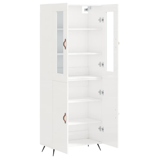 vidaXL Highboard High Gloss White 69.5x34x180 cm Engineered Wood - Giant Lobelia