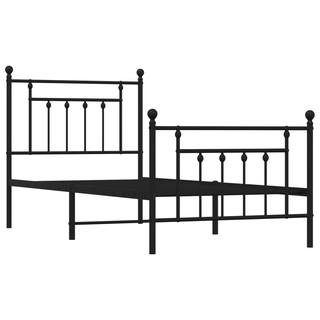 Metal Bed Frame with Headboard and Footboard Black 80x200 cm - Giant Lobelia