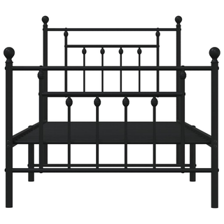 Metal Bed Frame with Headboard and Footboard Black 80x200 cm - Giant Lobelia