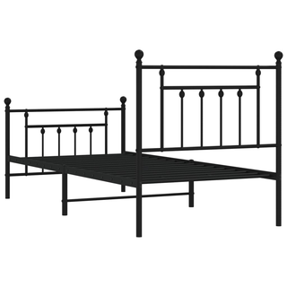 Metal Bed Frame with Headboard and Footboard Black 80x200 cm - Giant Lobelia