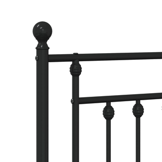 Metal Bed Frame with Headboard and Footboard Black 80x200 cm - Giant Lobelia