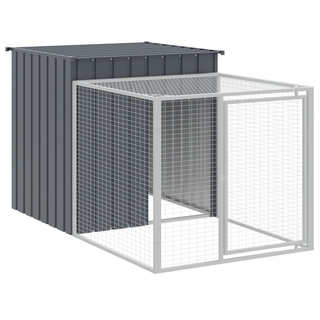 Chicken Cage with Run Anthracite 110x201x110 cm Galvanised Steel - Giant Lobelia