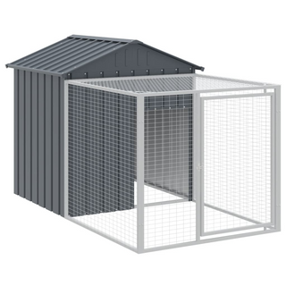 Chicken Cage with Run Anthracite 117x201x123 cm Galvanised Steel - Giant Lobelia