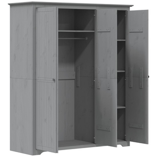 vidaXL Wardrobe BODO Grey 151.5x52x176.5 cm Solid Wood Pine - Giant Lobelia