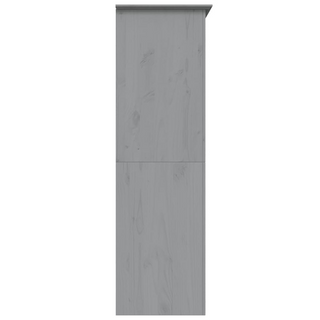 vidaXL Wardrobe BODO Grey 151.5x52x176.5 cm Solid Wood Pine - Giant Lobelia