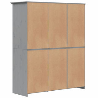 vidaXL Wardrobe BODO Grey 151.5x52x176.5 cm Solid Wood Pine - Giant Lobelia