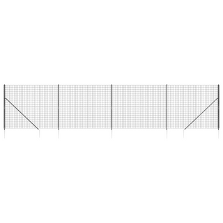 Wire Mesh Fence with Spike Anchors Anthracite 1.6x10 m - Giant Lobelia