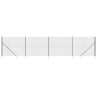 Wire Mesh Fence with Spike Anchors Anthracite 2x10 m - Giant Lobelia