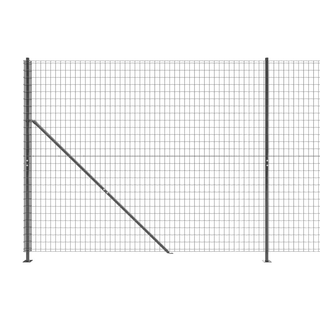 Wire Mesh Fence with flange Anthracite 2.2x25 m - Giant Lobelia