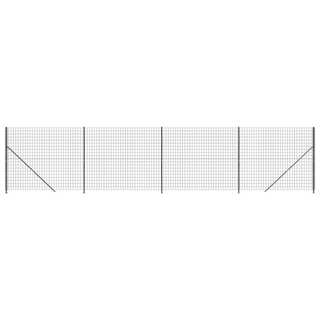 Wire Mesh Fence with Flange Anthracite 1.6x10 m - Giant Lobelia