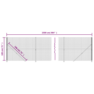 Wire Mesh Fence with Flange Green 1.8x25 m - Giant Lobelia