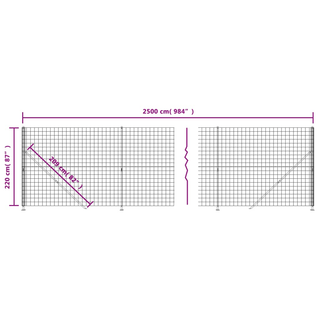 Wire Mesh Fence with Flange Green 2.2x25 m - Giant Lobelia