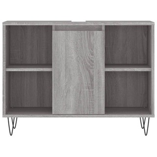 3 Piece Bathroom Furniture Set Grey Sonoma Engineered Wood - Giant Lobelia