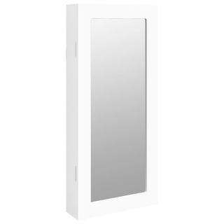 Mirror Jewellery Cabinet Wall Mounted White 30x8.5x67 cm - Giant Lobelia