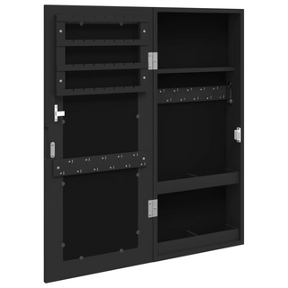 Mirror Jewellery Cabinet Wall Mounted Black 30x8.5x67 cm - Giant Lobelia