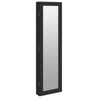 Mirror Jewellery Cabinet Wall Mounted Black 30x8.5x106 cm - Giant Lobelia