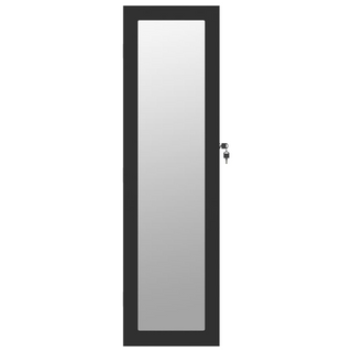 Mirror Jewellery Cabinet Wall Mounted Black 30x8.5x106 cm - Giant Lobelia