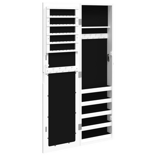 Mirror Jewellery Cabinet Wall Mounted White 30x8.5x106 cm - Giant Lobelia