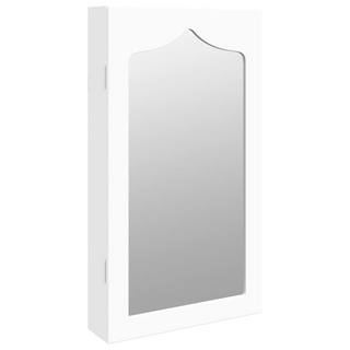 Mirror Jewellery Cabinet Wall Mounted White 37.5x10x67 cm - Giant Lobelia